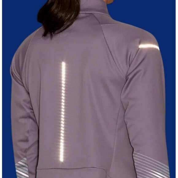 Asics Lite Show 2 Jacket Purple Reflective Thumbhole Running Active Women Medium - Picture 11 of 12